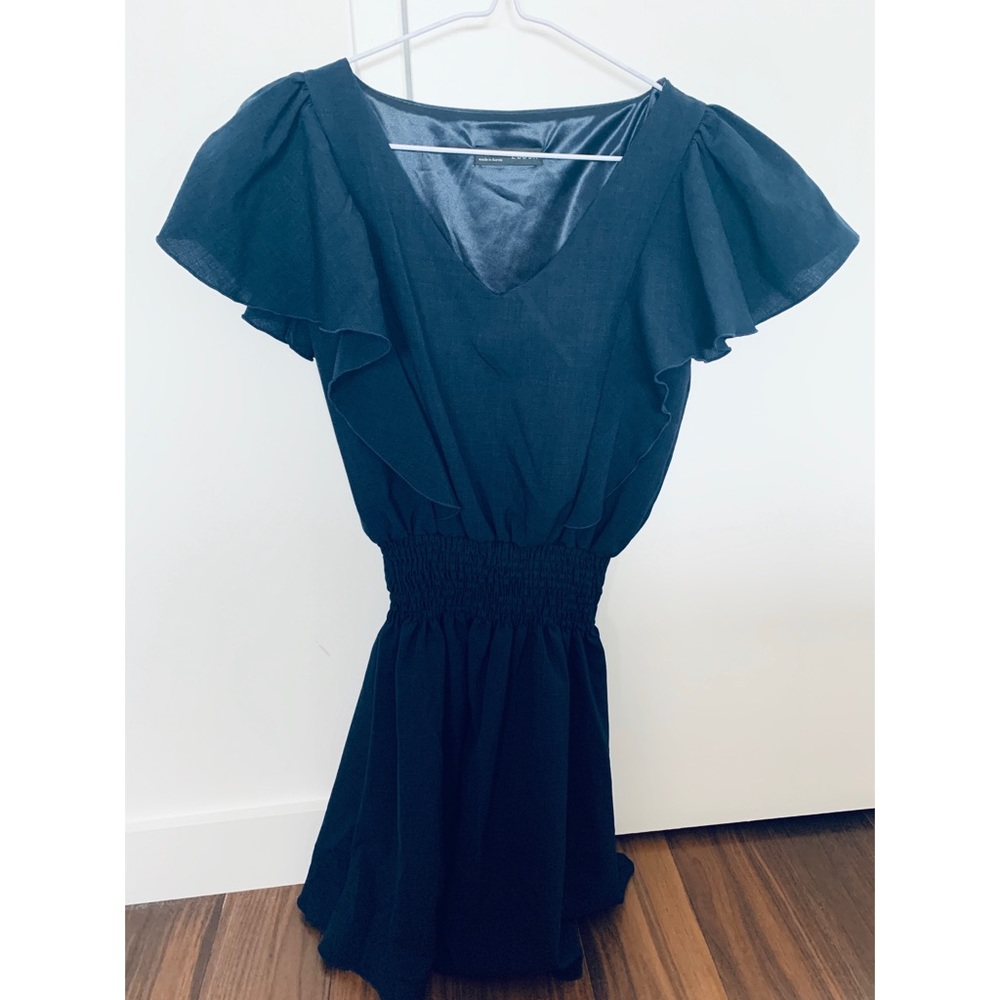 Navy Blue Ruffles Dress